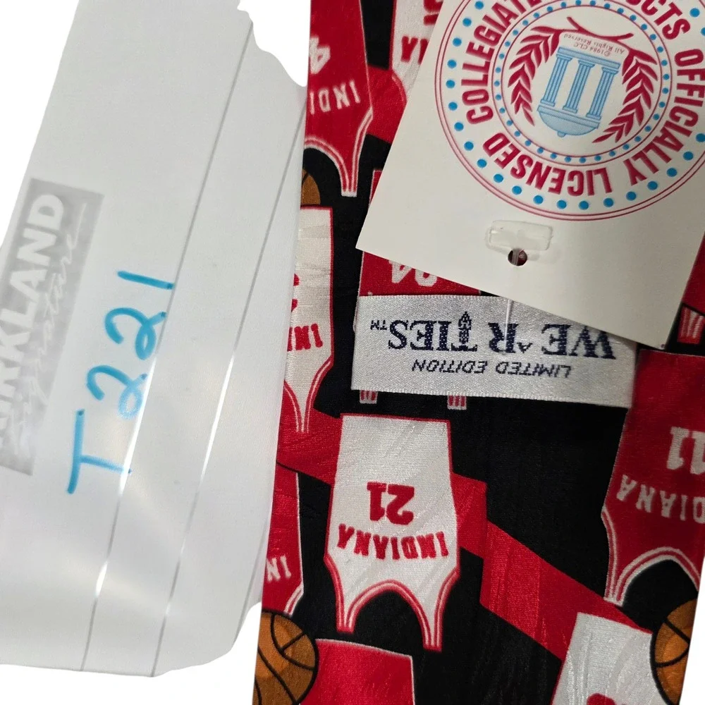 Wear Ties Mens‎ Necktie Red Black Silk Indiana Basketball Jersey Sporty Coach